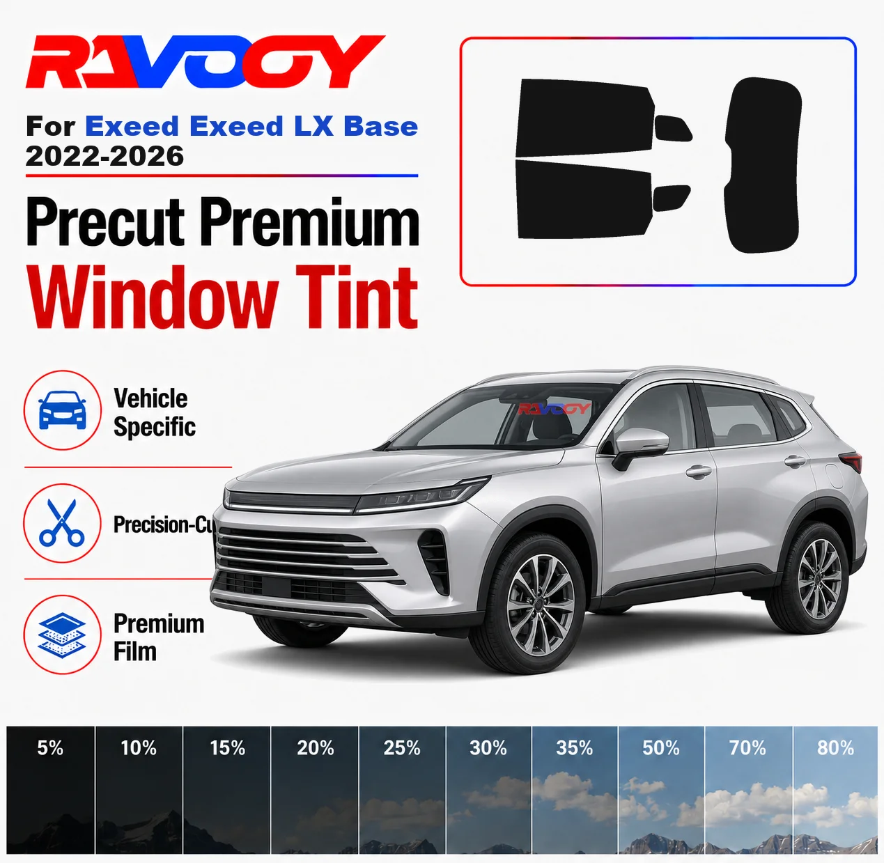 premium-precut-window-tint-kit-front-rear-windows-rear-windshield-for-exeed-exeed-lx-base-2022-2026-car-solar-nano-ceramic-film