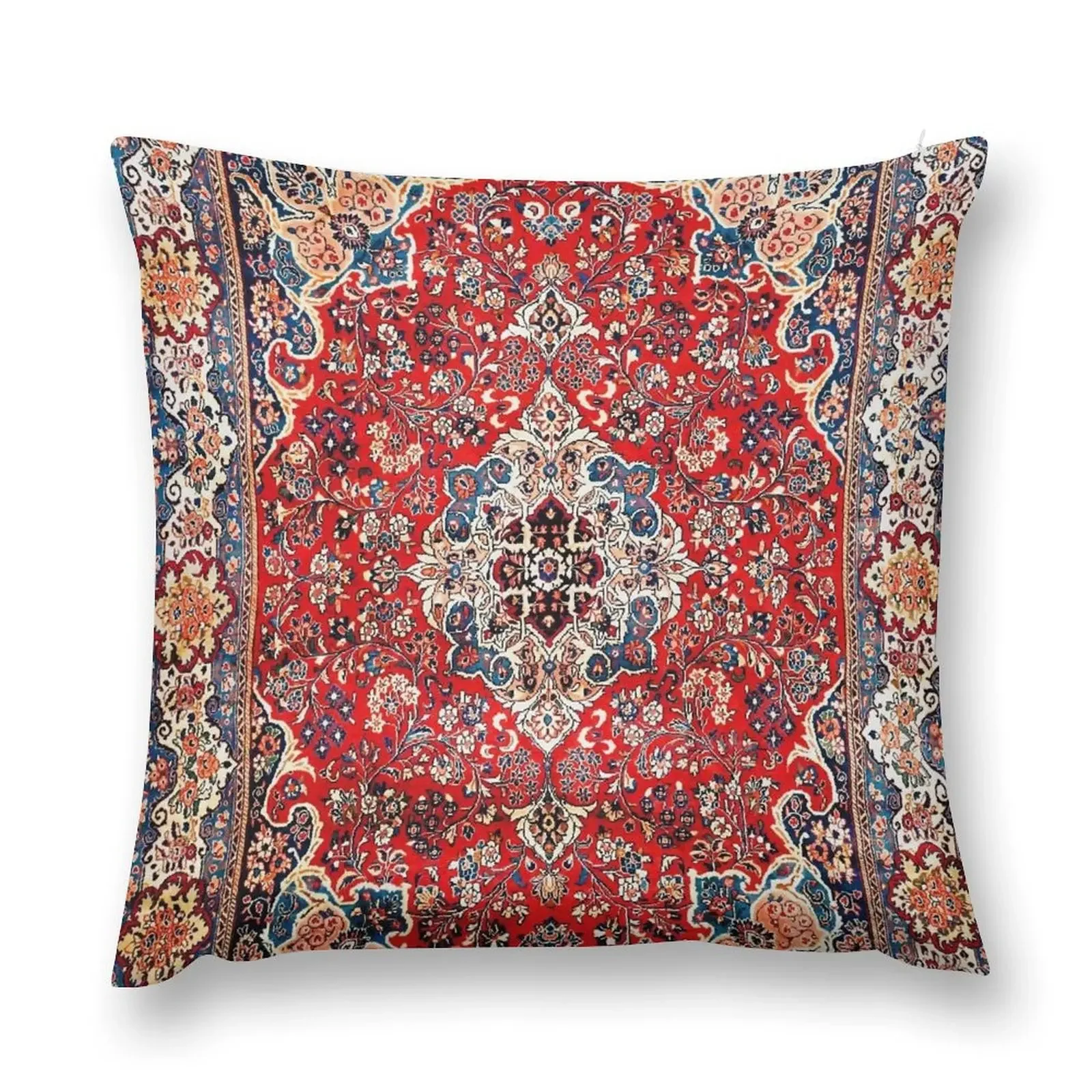 Red Blue Sarouk Persian Carpet Print Throw Pillow Sofa Pillow Cover Plaid Sofa pillow