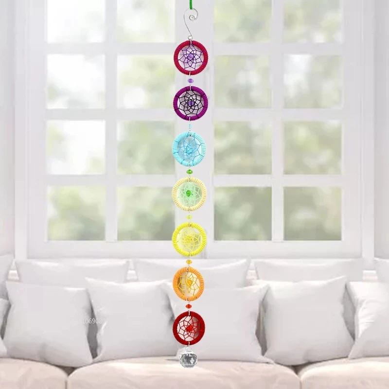 Boho Dream Prisms Suncatcher Crystal Catcher with 40mm Chandelier Ball Handmade Rainbow Fengshui Wall Car Pendant Ornament