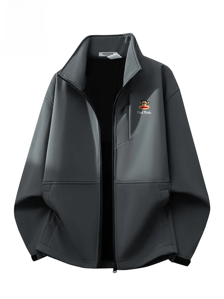 

PaulFrank Monkey American Sle Casual Stand Collar Workwear Jaet Men's Loose Fit Spor Outerwear Autumn Season Polyester ...