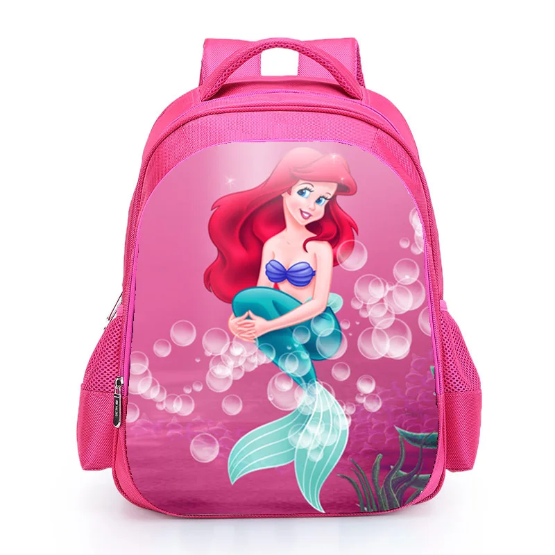 Sac à Dos La Petite Sirène Ariel, Cartable Princesse Rose pour Enfants, Cartable Prumaire, Sacs de Livre pour Adolescentes, 16 Pouces