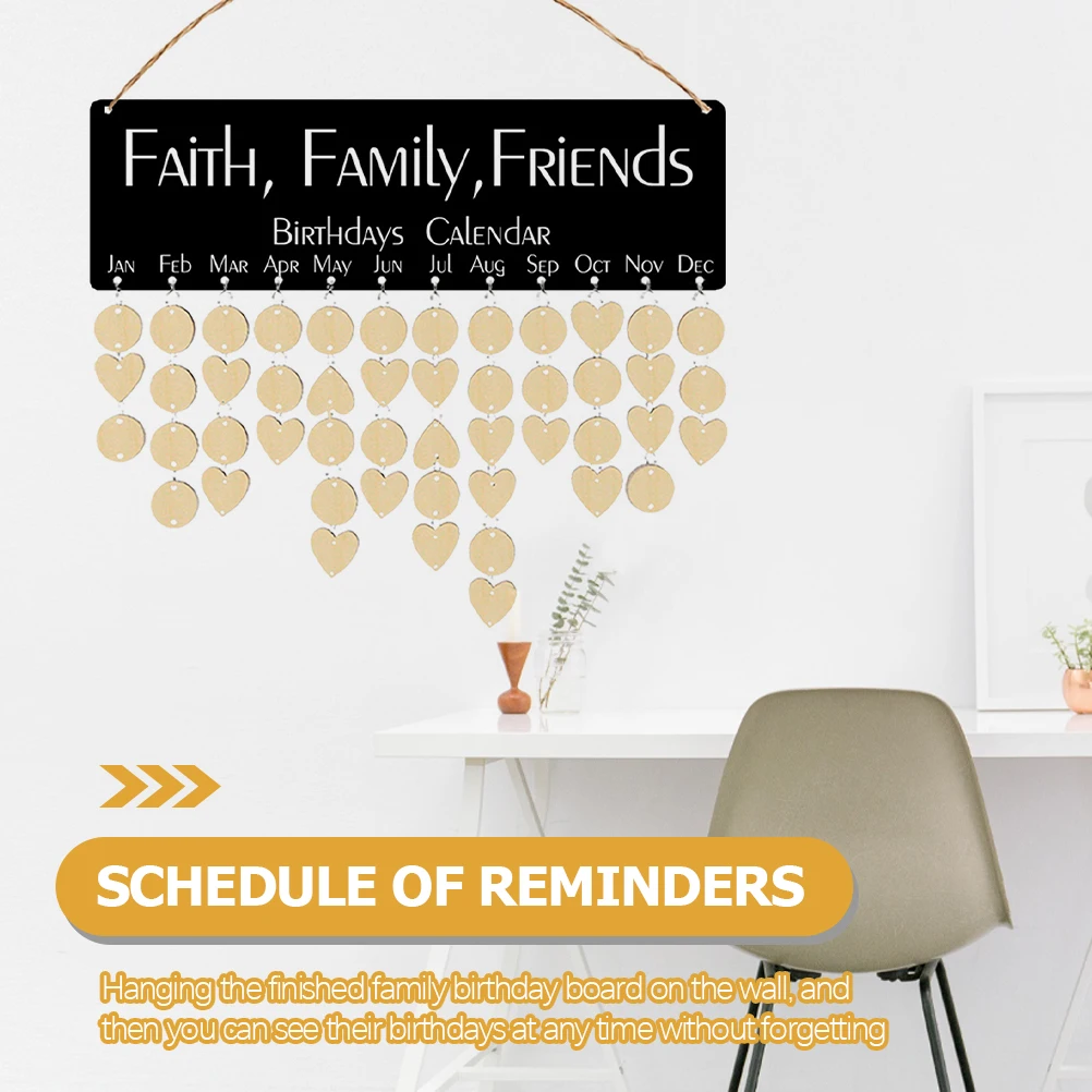 

Customizable Family Birthday Calendar Wall Hanging With Blank Tags Wooden Gift For Special Occasions
