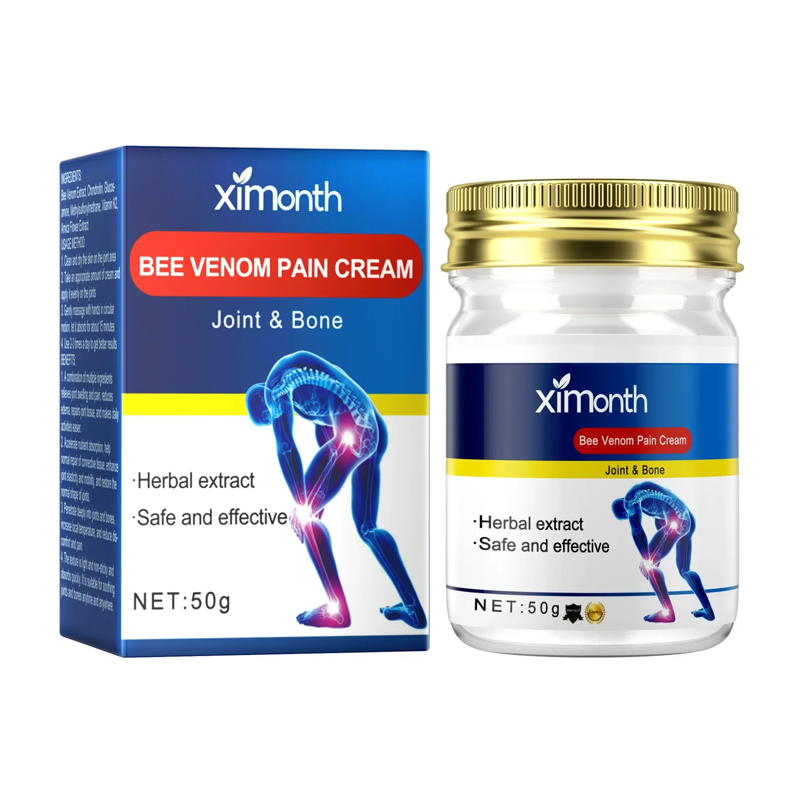 Bee Venom Joint Pain Care Cream Relieve Lumbar and Knee Muscle Soreness Tratamiento De Relajación Arthritis Sciatica Health Care