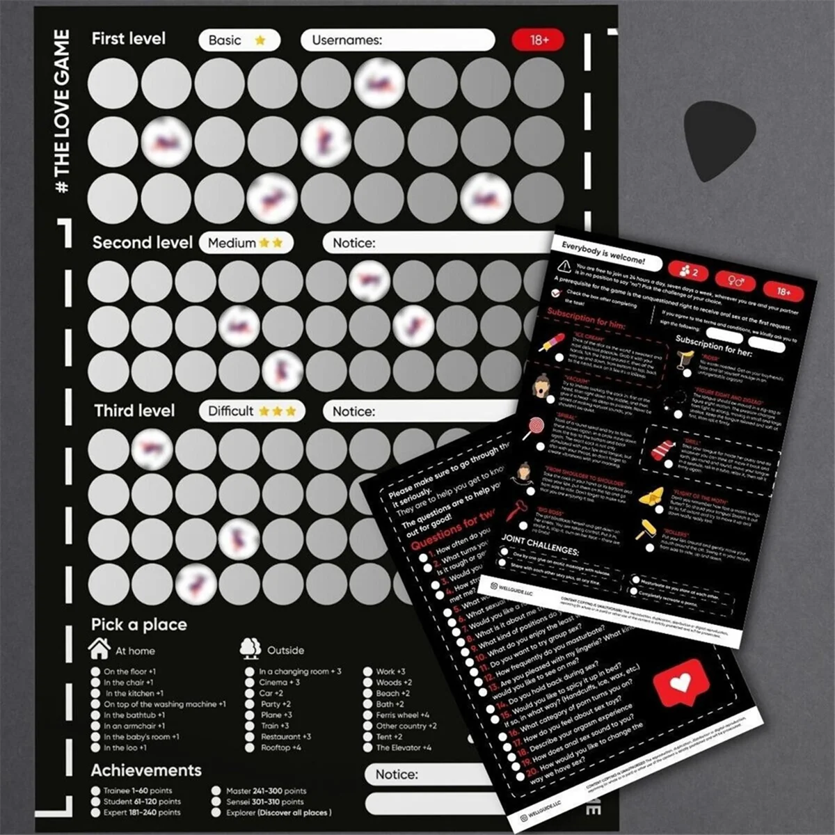 Game Scratch Off Poster Game for Couples Valentine\'s Day Gifts Wall Poster Her and for Her