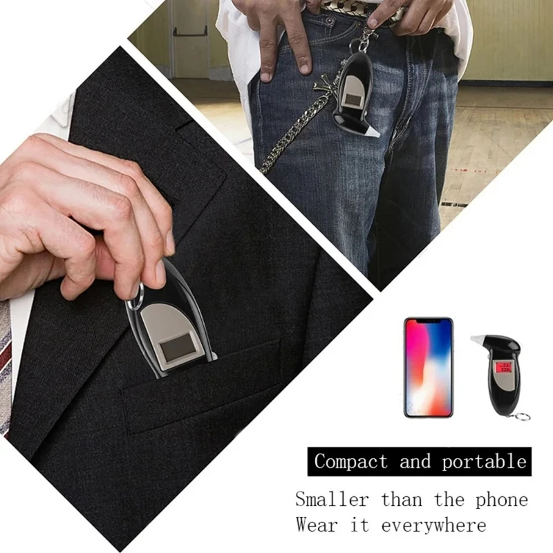 Portable Digital Display Alcohol Detector Breathalyzer Police Alcotester Backlight LED Display breathlyzer alcohol tester