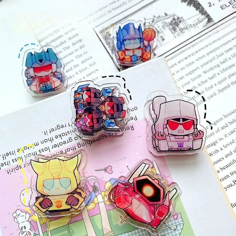 Transformers อะนิเมะอะคริลิค PP คลิป Creative Optimus Prime Memo สําหรับอุปกรณ์สํานักงานโรงเรียน