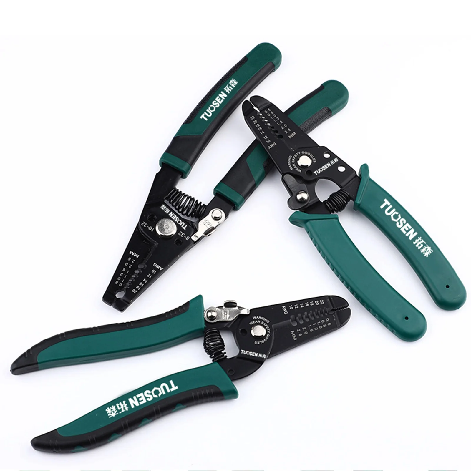 Wire Crimper/Stripper Multifunction Cable Cutter Crimper Plier Electrician Crimping Tool Hand Tools Pliers Green 6/7/8 inch