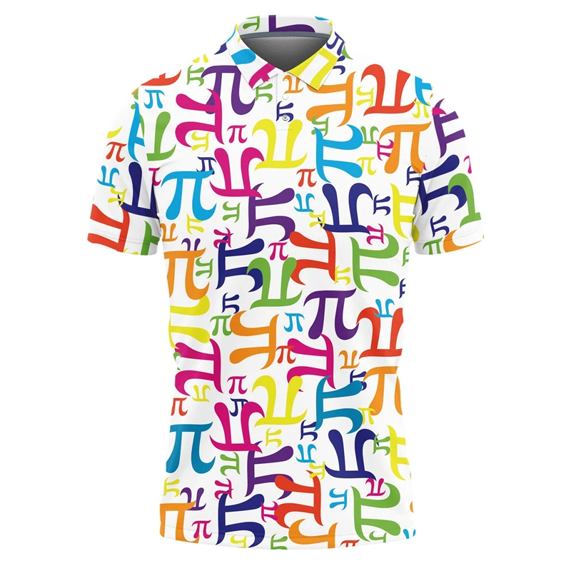 مضحك بي يوم الجرافيك قميص بولو للرجال موضة الصيف التلبيب زر ثلاثية الأبعاد مطبوعة الرياضيات المعلم تي شيرت عادية شخصية الاطفال المحملة #5