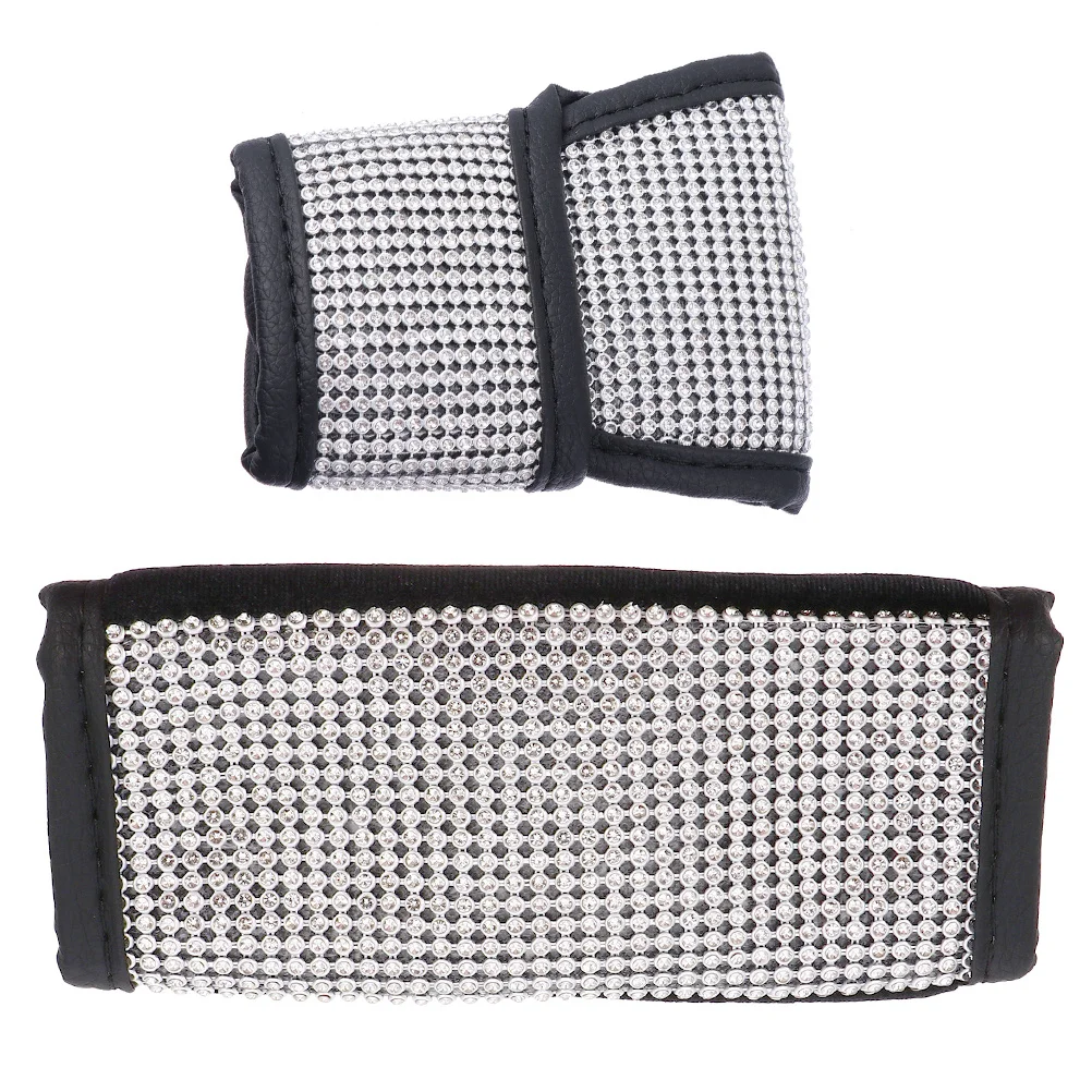 

2Pcs Handbrake Cover and Gear Shift Protector PU Diamond Car Interior Accessories Auto Handbrake Cover