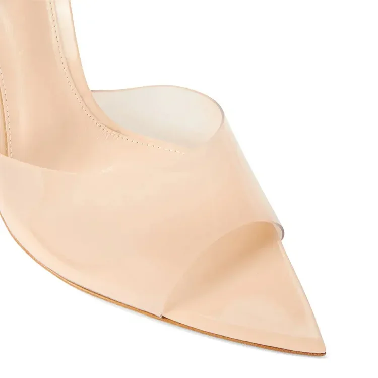 New European and American Large High-heeled Shoes 2024 Thin Heeled Pointed High-heeled Hollow Sandals Women