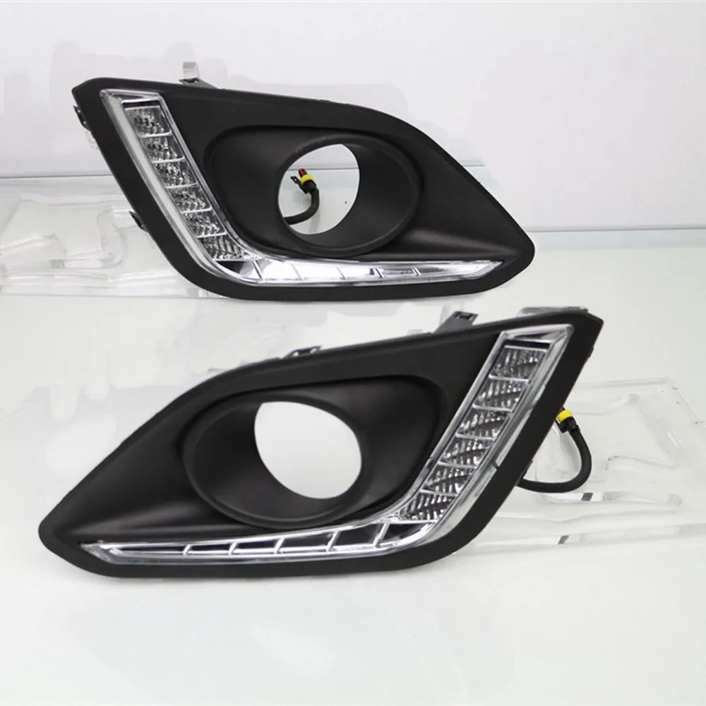 

July King Car LED Daytime Running Lights Compatible for Suzuki Swift 2014 2015 2016 2017, LED 6000K Front Bumper DRL