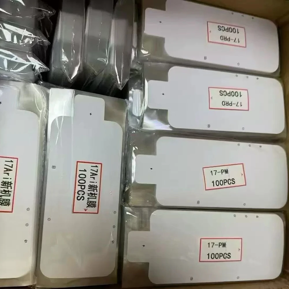 100pcs New Phone Front Glass Factory Paper Protective Films For iP 17 16 15 Plus Pro ProMax LCD Outer Screen Protector stickers image 5