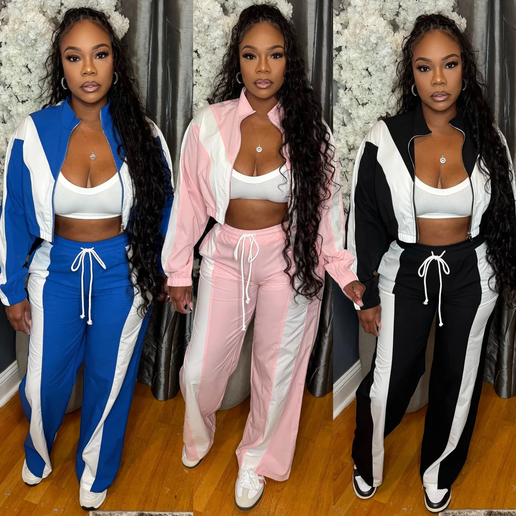 

Осенние женские джоггеры, комплект из 2 предметов, комплект брюк, уличная одежда Y2K, спортивный костюм, женские укороченные куртки, топы, комплекты из двух предметов