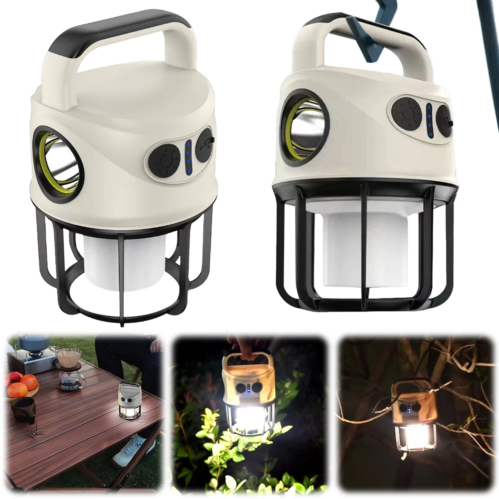 Portable LED Flashlight USB Rechargeable 1200mAh Hanging Tent Light Super Bright Portable Camping Light for Emergency Adventure