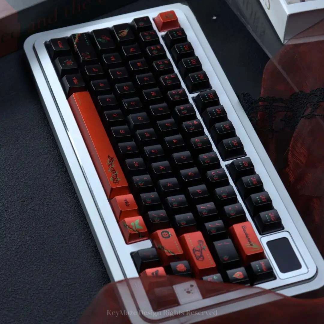 Eden Sin Dark Theme Keycaps Set PBT Cherry Profile Sublimation Metallic Paint Customized Keycaps for Keyboard Accessories Gift