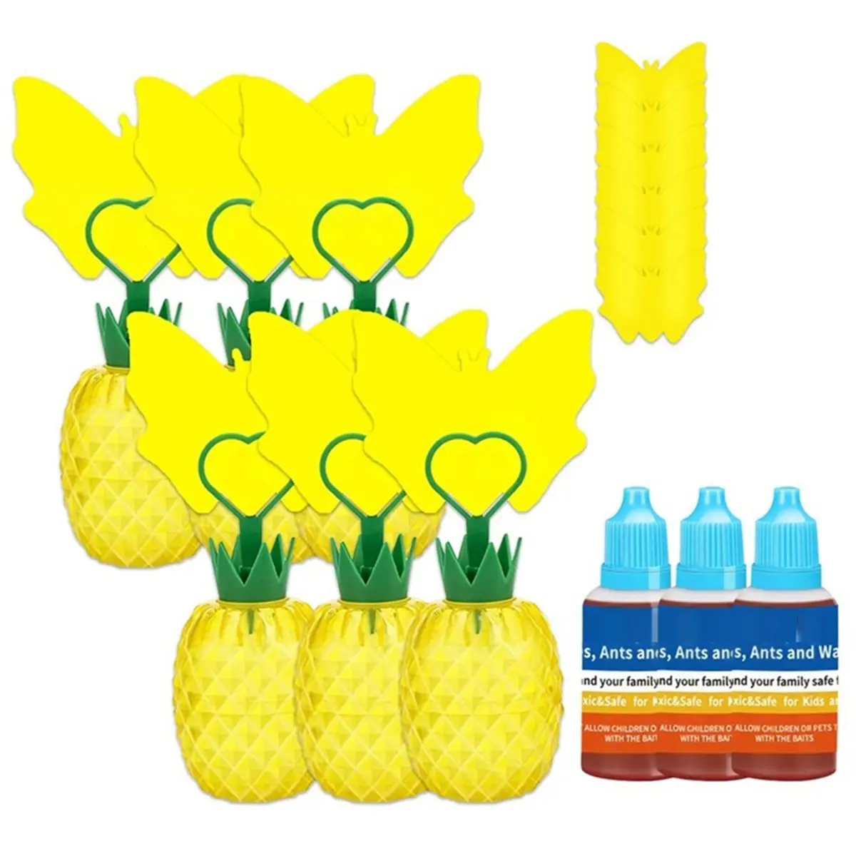 【STABLE QUALITY】6pack Fruit Fly Trap Effective Fruit Fly Catcher Gnat Traps with Sticker Non- Reusable Fly Trap for Kitchen Home