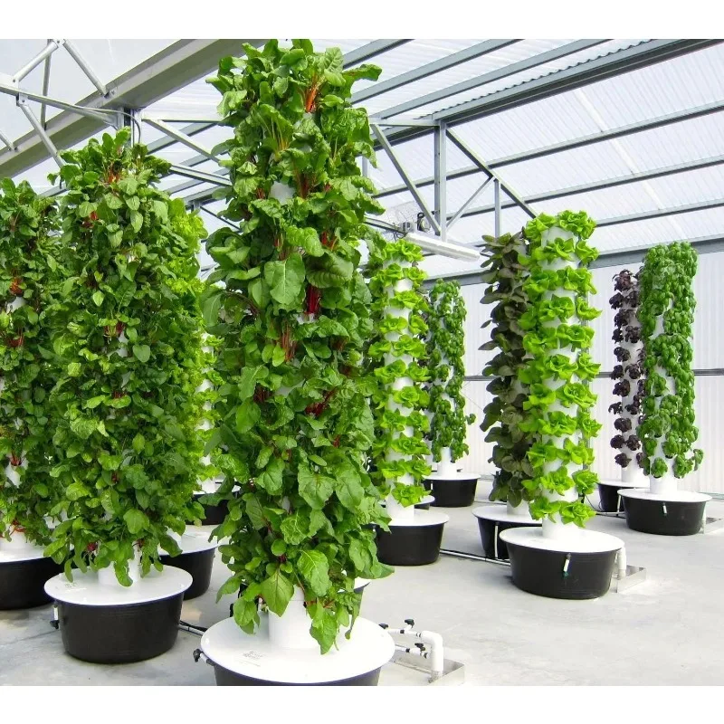 Aerial growth tower hydroponics vertical garden system hydroponics system