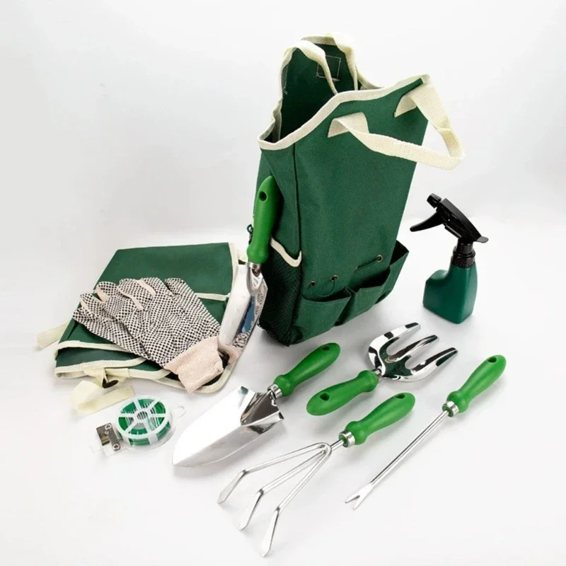11 Pcs Heavy Duty Hand Tools Kits for Easy Storage Gardening Kit with Storage Tote Bag for Digging Planting Pruning