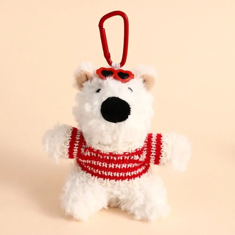 Stuffed West Highland Bag Pendant Anti-lost Rabbit Plush Puppy Doll Key Chain Satchel Cross Dressing Candy Color Doll Key Buckle