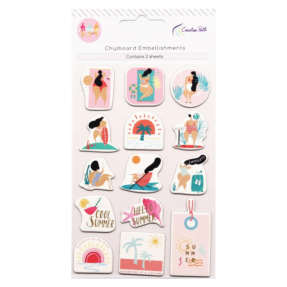 Creative Path 11-delige Aloha Zomer Scrapbooking Journaling Volledige Set Decoratieve Papiersneden Stempels Stickers DIY Creatie Set