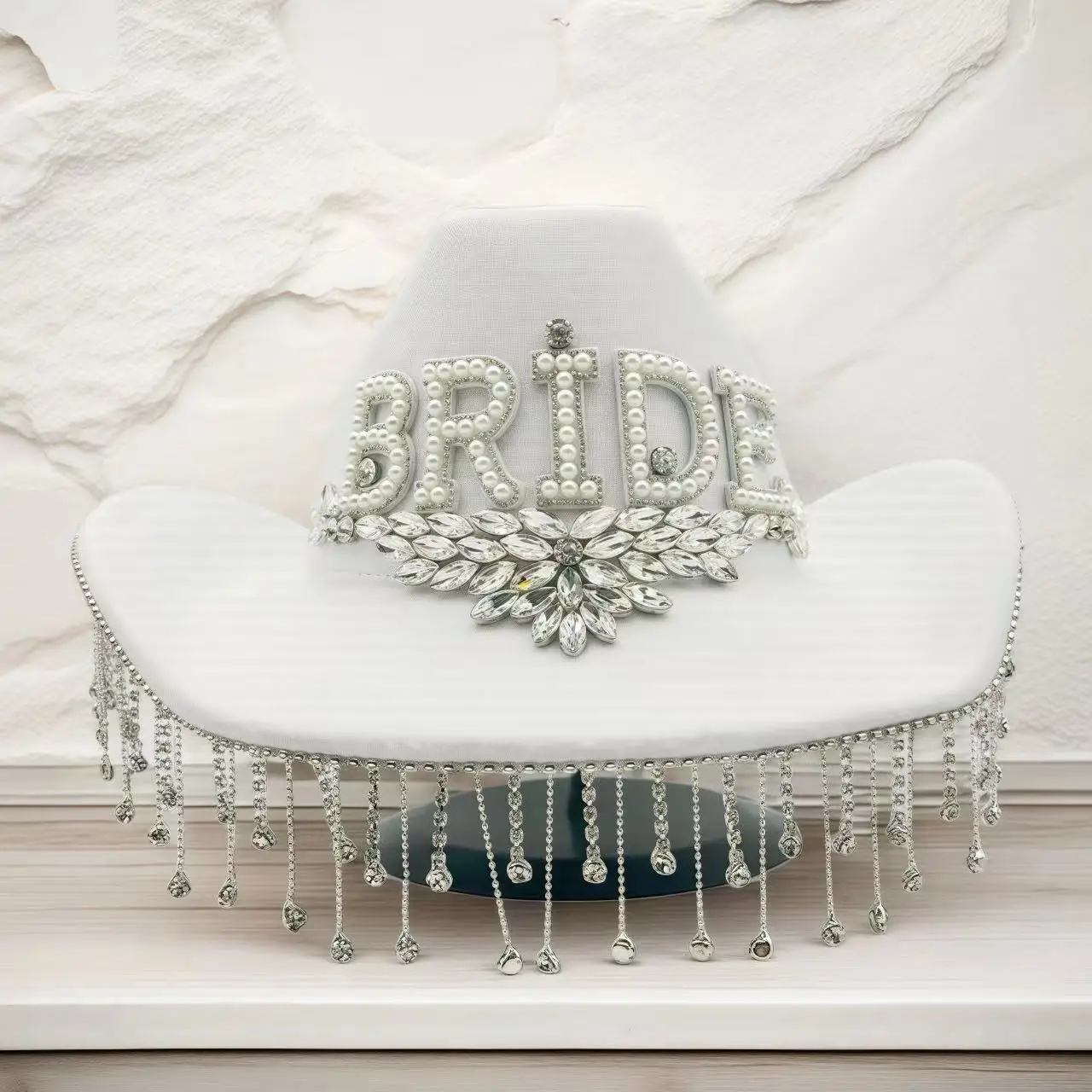 HongLuan Cappello per costume con glitter dorati Cappelli per adulti e cowboy con strass per donna, accessori femminili per cosplay da cowboy e berretto da cowgirl