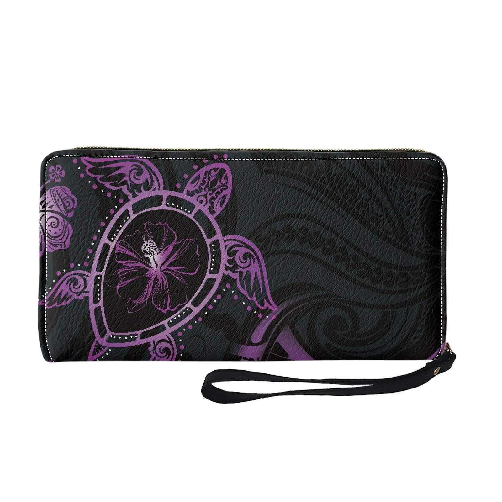 

Women Handbag Clutch Bag Polynesian Sea Turtle Ladies Leather Coin Money Wallet Female Business Card Holder Long Clutch Purse