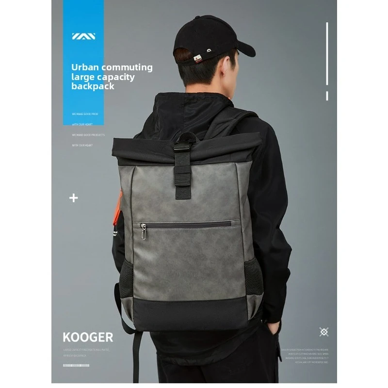Dual-shoulder bag, fashionable and lightweight business computer bag, large capacity, wear-resistant and waterproof travel bag