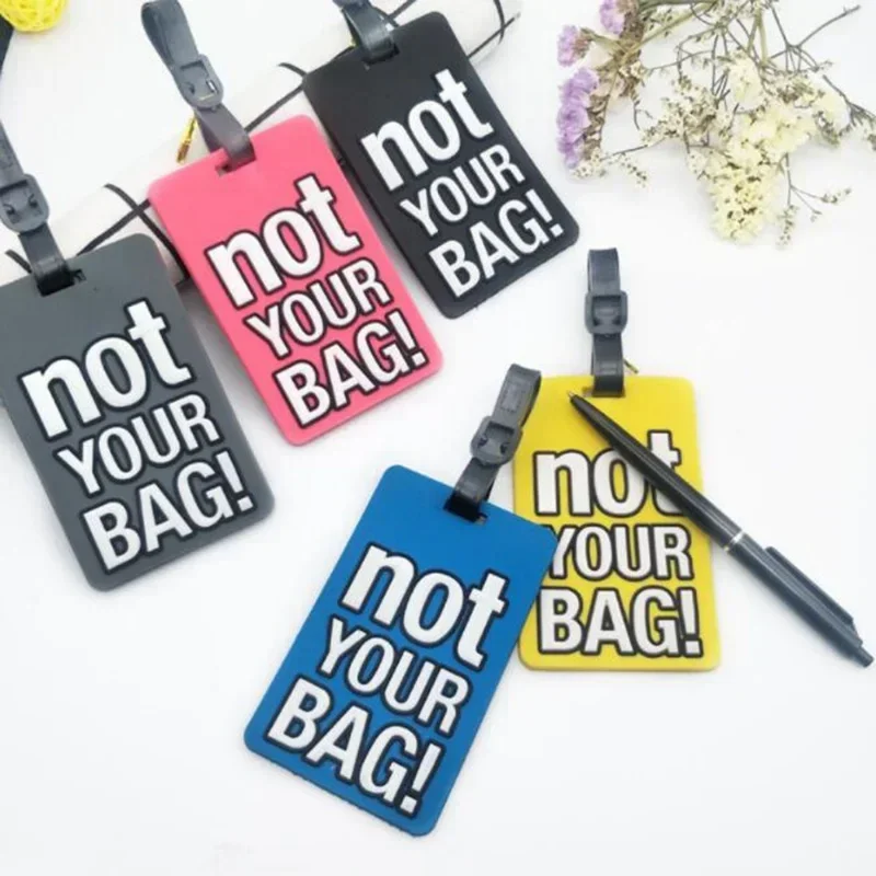 PVC Luggage Tag Letters Name Address ID Holder Tag Handbag Suitcase Cartoon Portable Travel Label Baggage Boarding Tag