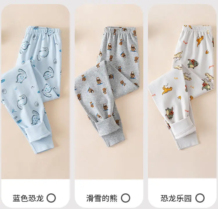 Dreilagige Thermo-Hose aus reiner Baumwolle für Kinder, langärmelig, für Frühling und Herbst, für Mädchen und Jungen, wattiert, verdickt, für den Winter – Detail 6