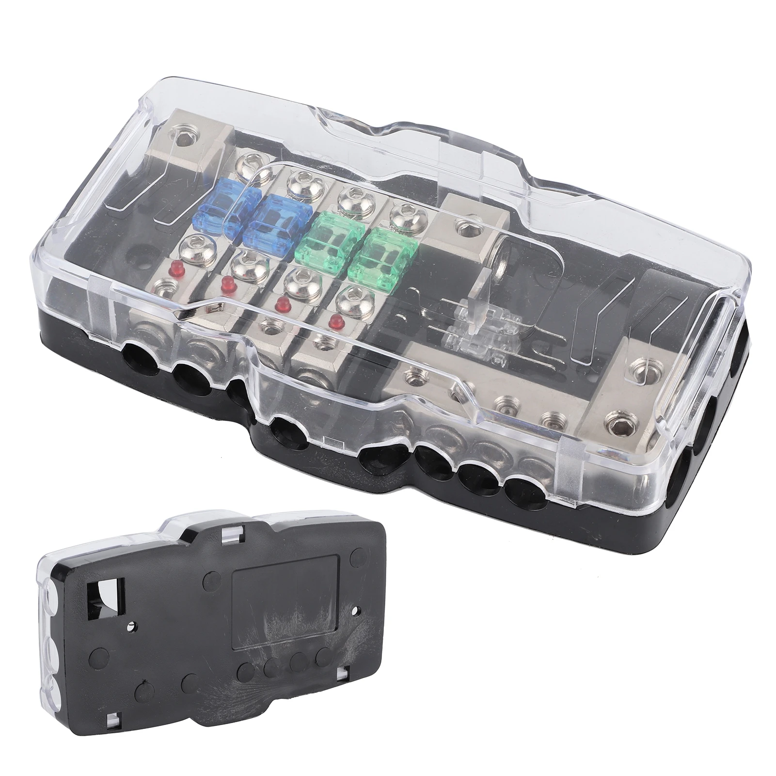 Distribution Fuses Box Block 12V-24V Multi-functional LED Car Audio Stereo Fuse Holder for Power Splitting For Car RV Camper