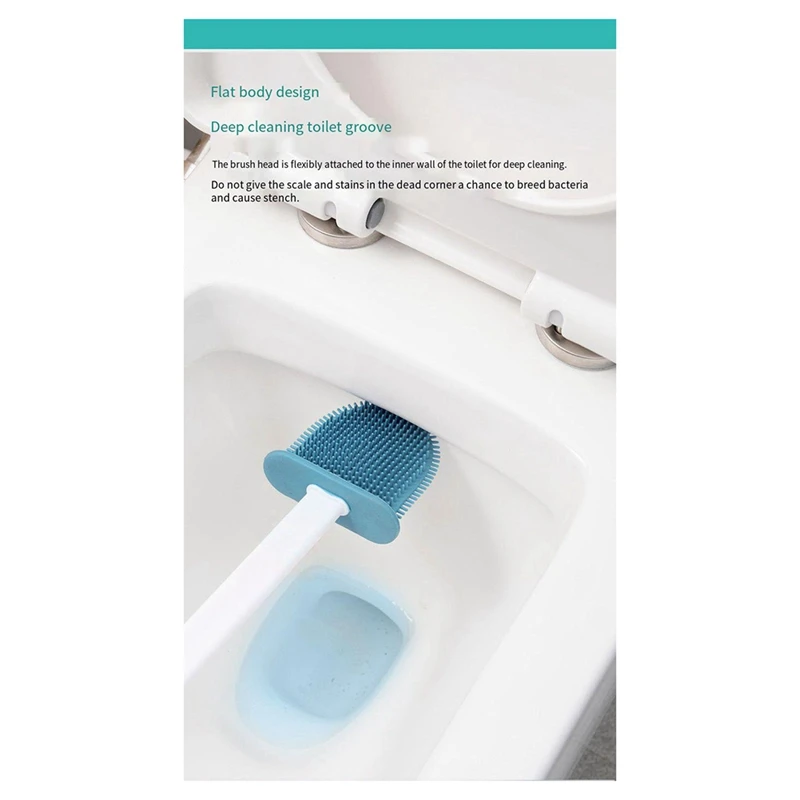 2025 New 3 In 1 White Toilet Brush Silicone Wall Mounted Rack TPRS Nylon Detailed Cleaning Brush Gaps Cleaner WC Bath