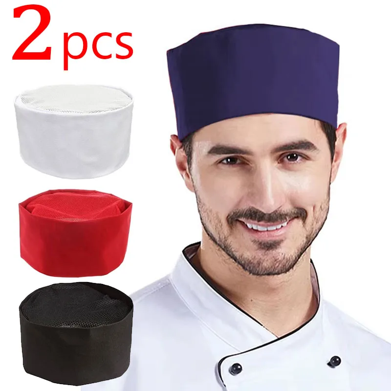 2 قطعة High9.5 سنتيمتر قبعة مسطحة خدمة الغذاء المطبخ كوك قبعة فندق مطعم مقصف مخبز للسوشي الياباني الكورية المطبخ قبعة الطاهي