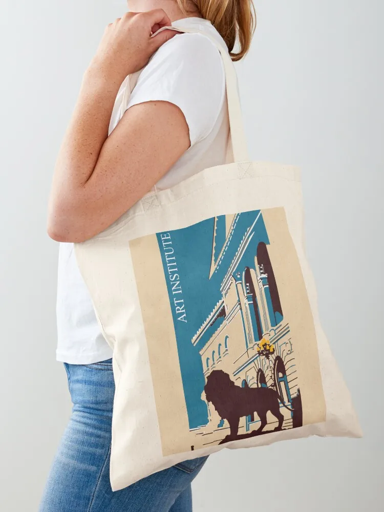 

Art institute Chicago retro Tote Bag Canvas reusable grocery bags tote bag women shopping bag logo
