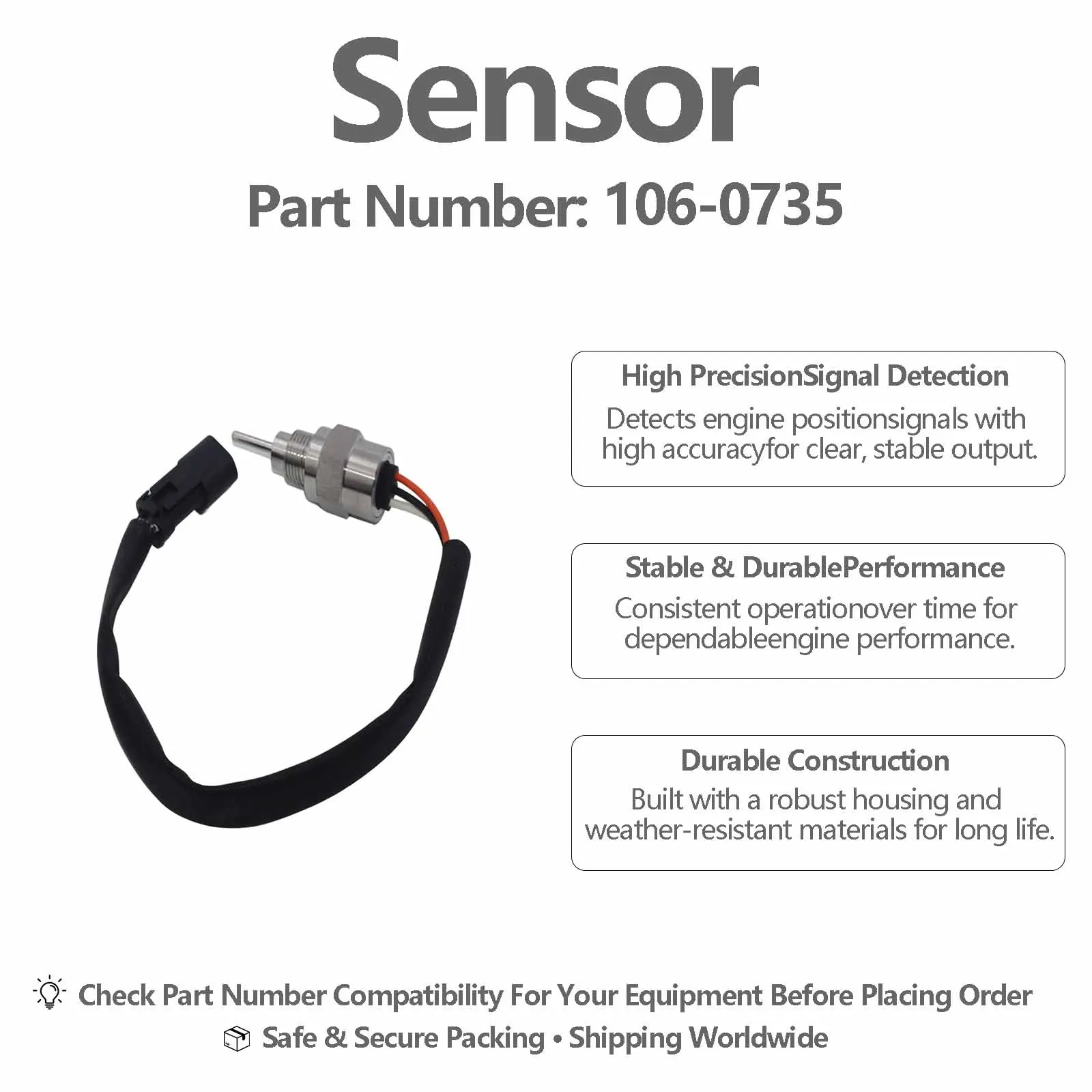 Temperature Sensor 106-0735 1060735 For Caterpillar CAT 24H 12M 120M Grader