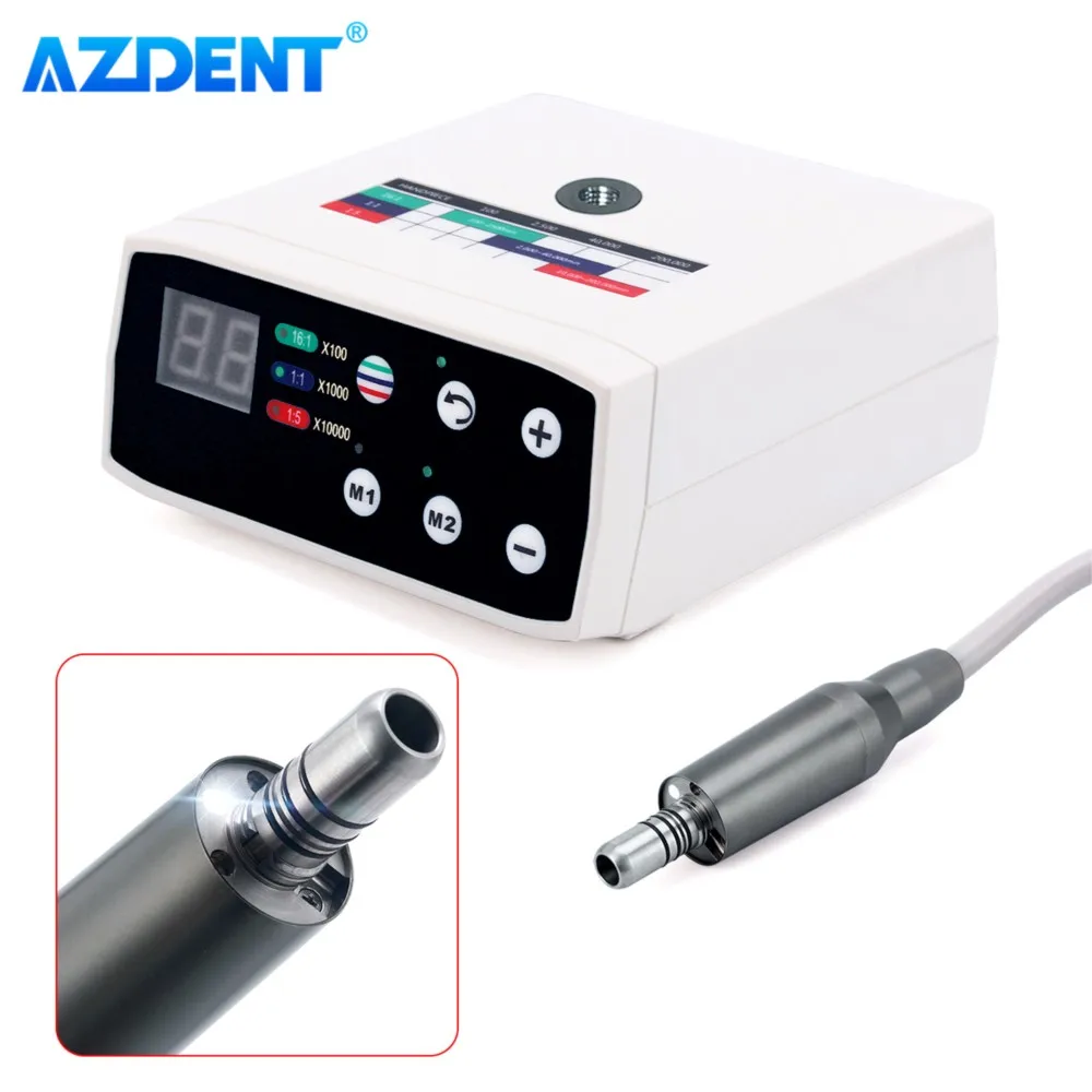 

AZDENT Dental Electric Micro Motor LED Light Brushless 2/4 Holes fit 1:1/1:5/16:1 Handpiece Dentistry Tool for Dentists