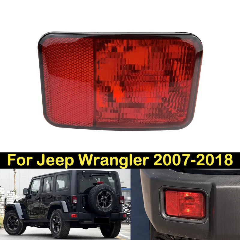 DECHO Rear Foglight For Jeep Wrangler 2007 08 09 10 11 12 13 14-2018 rear bumper foglight foglamp fog light fog lamp Brake light