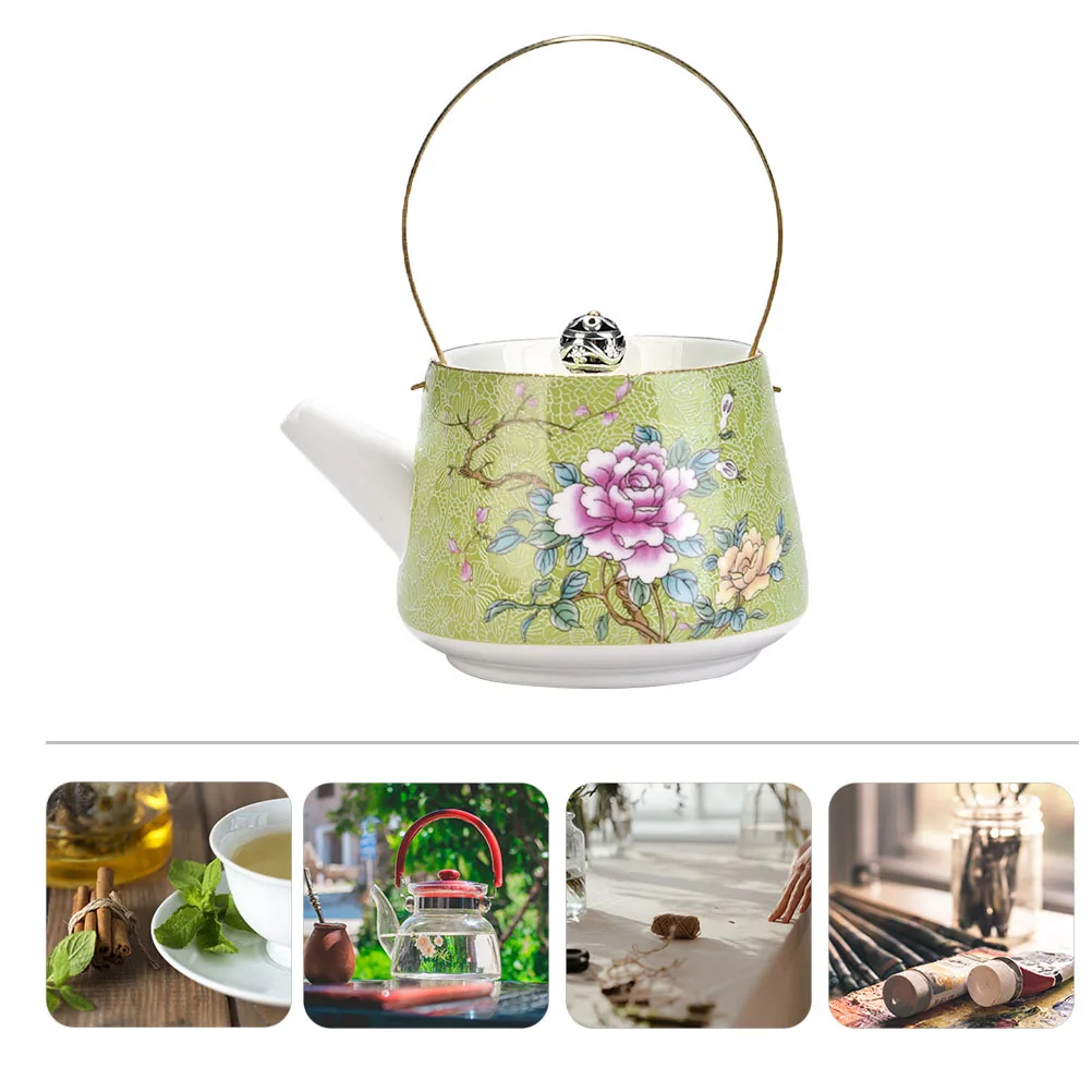 

Exquisite Ceramic Teapot Practical Heat-Resistant Home Kitchen Ceramic Teapot Ceramics Craft Tea Pot Exquisite Tea Pot