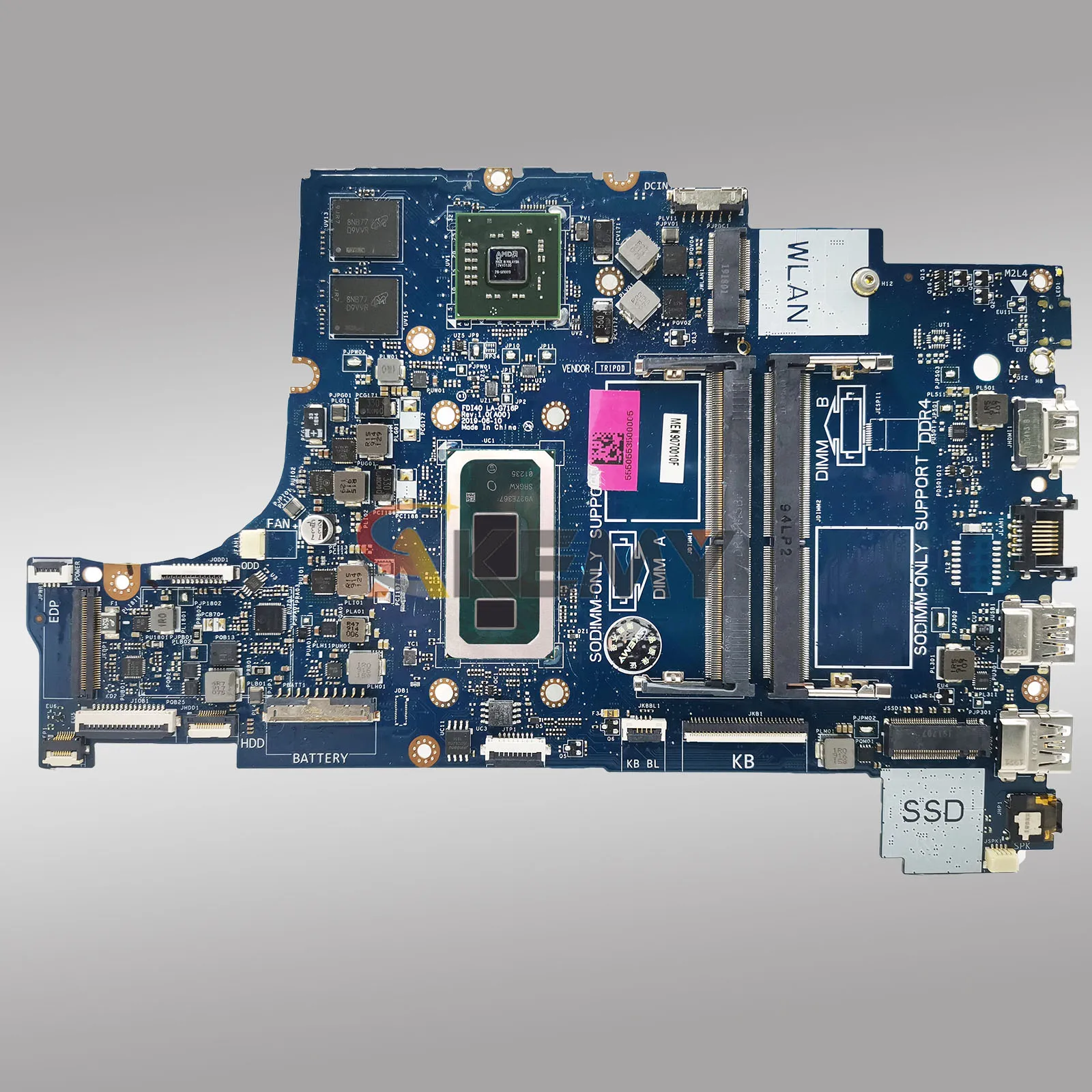 Placa base para portátil Dell Inspiron 3490 3590 5494 LA-G716P con CPU i5 i7 de 10. a generación V2G GPU P43V7 100% completamente probada