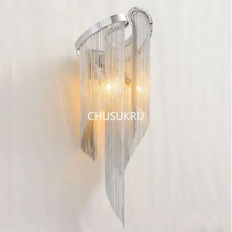 

Европейская современная прикроватная настенная светодиодная лампа для прохода, роскошная цепочка с кисточками, креативная лампа для дома и отеля
