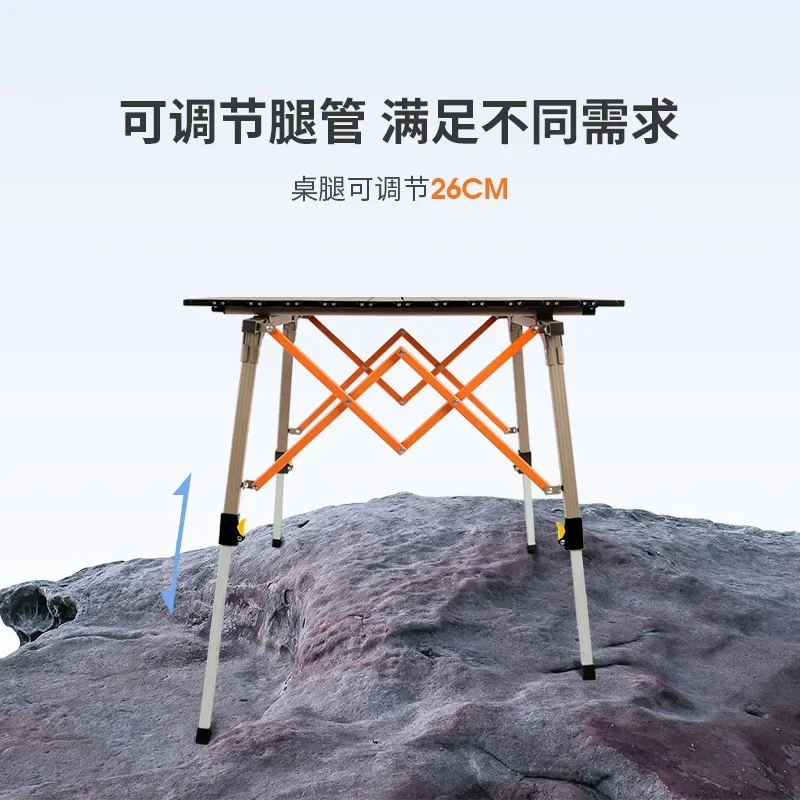 Folding Camping Table Outdoor Aluminum Alloy Desk Portable Lift Adjustment Table Durable Lightweight Folding Table