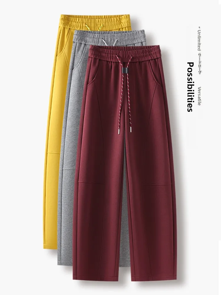 

High Waist Loose Banana Wide Leg Pants Women's Casual Sporty Knife Trousers Street Style Polyester Fiber plus Size