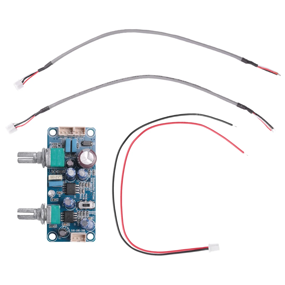 Low Pass Filter Bass Subwoofer Preamp Amplifier Board Single Power DC 9-32V Preamplifier with Bass Volume Adjustment