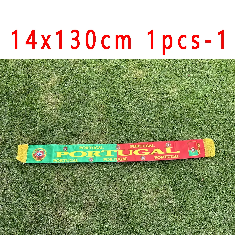 (SKY FLAG) Portugal-Schal 14x130cm Doppelseitiger Druck Satin Fußball-Fan-Portugal-Schal Flaggen-Banner – Detail 6