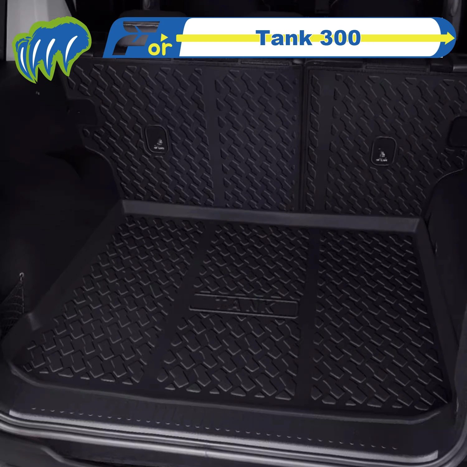 

Для Tank 300 Hi4-T 2021-2025 Custom Fit TPE Коврик для багажника автомобиля Коврик для багажника 3D-формы Лазерная измерительная подкладка для багажника Коврик для спинки стула