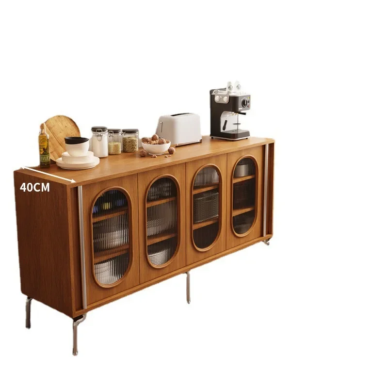 

Nordic kitchen cabinet stainless steel side cabinet small apartment restaurant storage home homestay creative locker solid wood