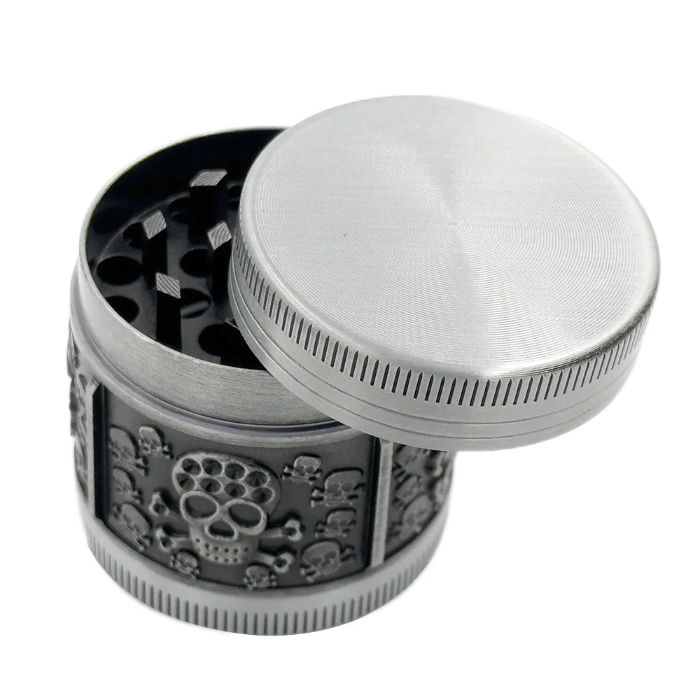 Skuller Tobacco Grinder 4 Layers 40mm Manual Metal Spice Herb Crusher Cutter Manual