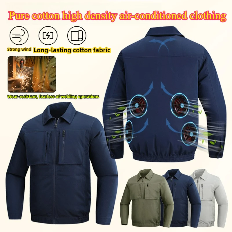 

Summer Cooling Jackets Ice 4 Fan Coat Heat Resistant pockets Workwear Breathable Wearable Cooling Fan Vest for Hot Weather Work