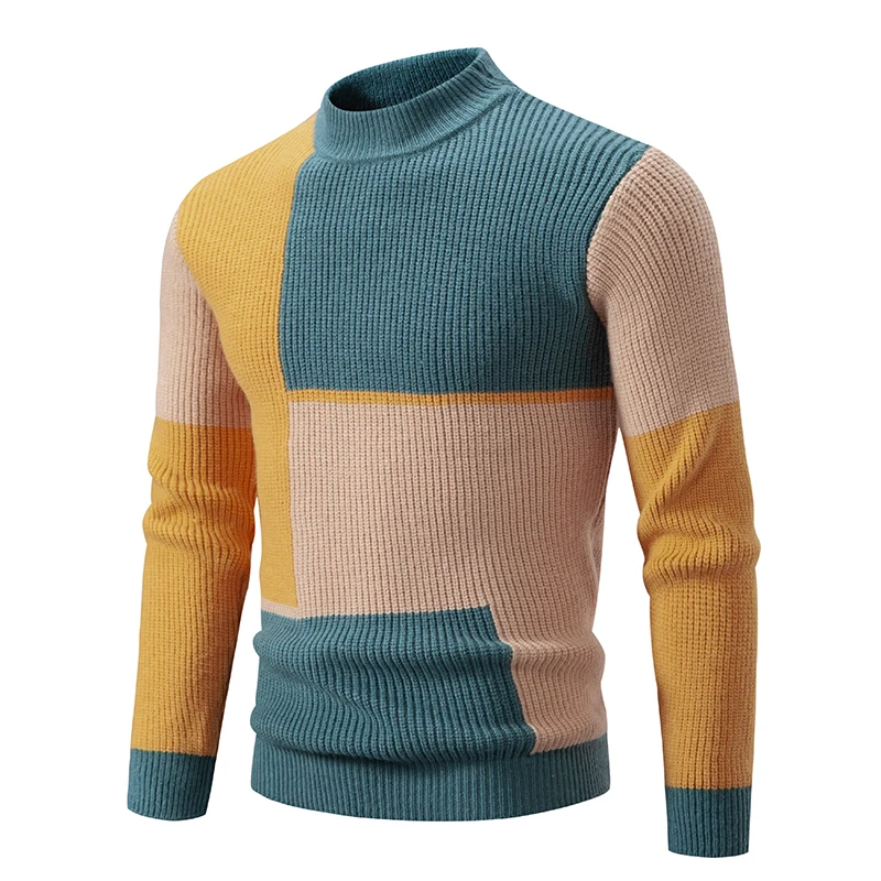 

Men's New Autumn and Winter Casual Half High Neck Sweater Knit Pullover Tops Sweater