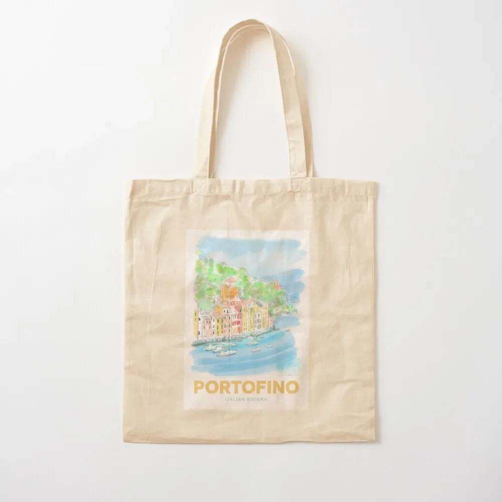 

Portofino, Italian Riviera Art Tote Bag shopping bag university shopper bag Handbags women