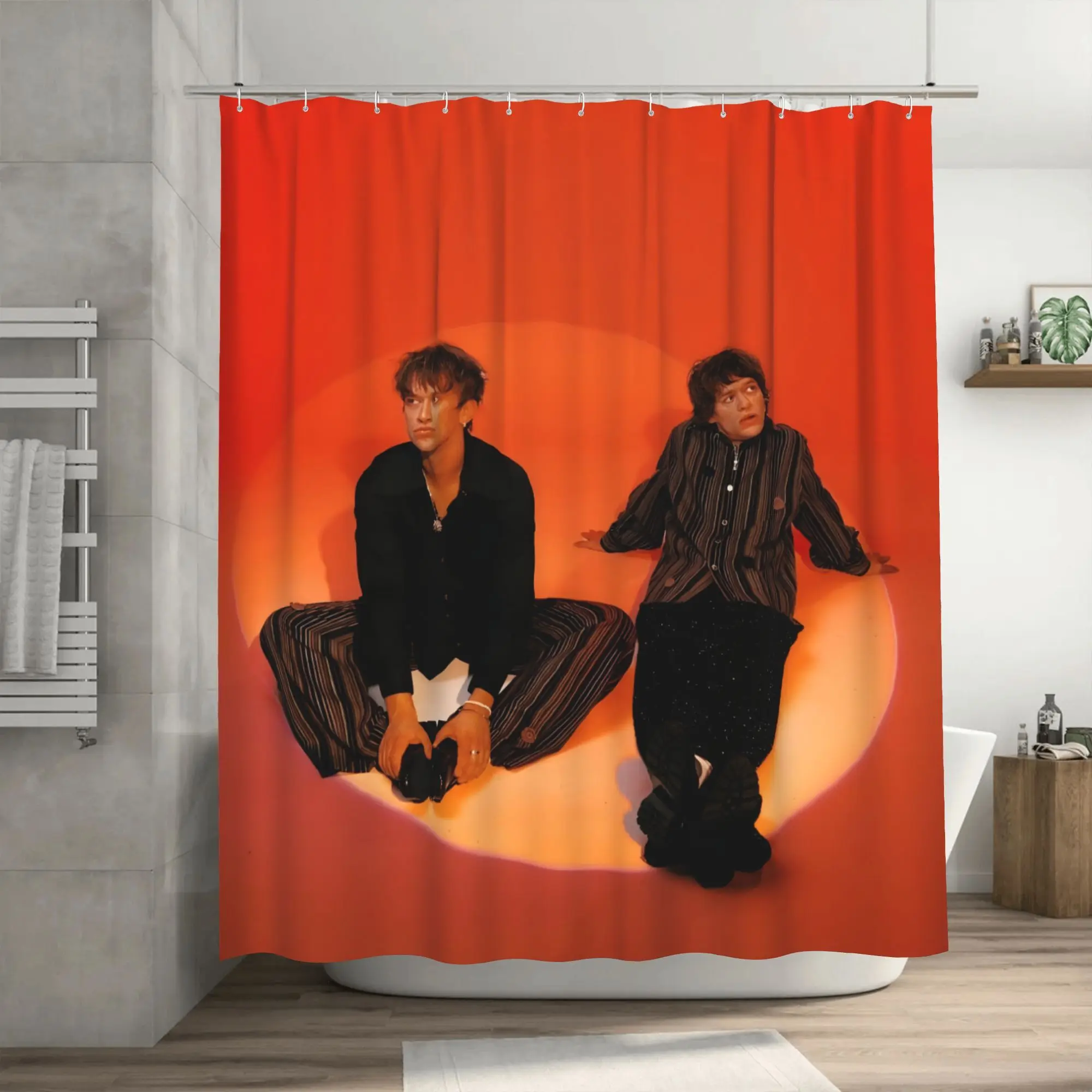 

Вдохновленный модный дизайн занавески для душа с крючком, съемная занавеска для ванной комнаты, прочное полиэфирное волокно, можно стирать в машине.